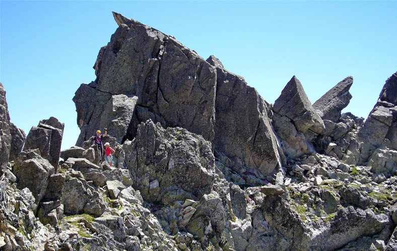 Baixant del cim per agafar la tartera del Besiberri Sud